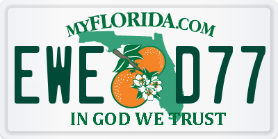 FL license plate EWED77