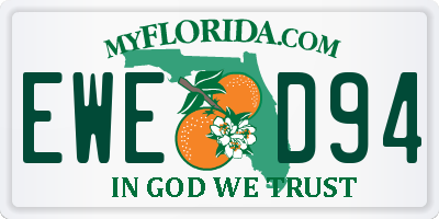 FL license plate EWED94