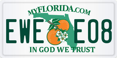 FL license plate EWEE08