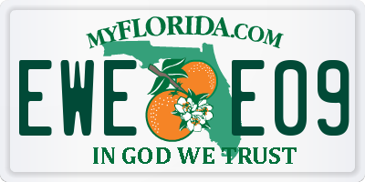 FL license plate EWEE09