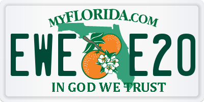 FL license plate EWEE20