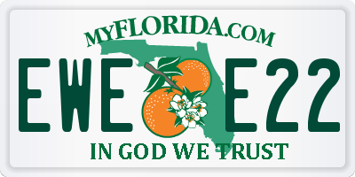 FL license plate EWEE22