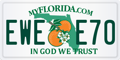 FL license plate EWEE70