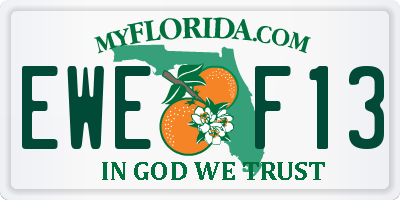 FL license plate EWEF13