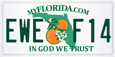 FL license plate EWEF14