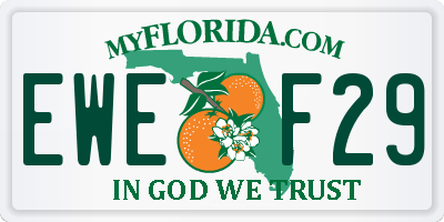 FL license plate EWEF29