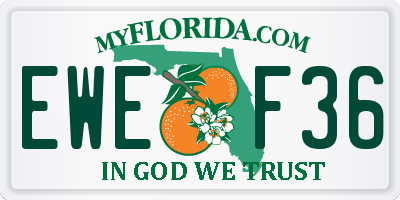 FL license plate EWEF36