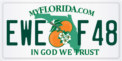 FL license plate EWEF48