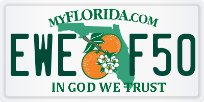FL license plate EWEF50
