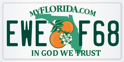 FL license plate EWEF68