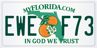FL license plate EWEF73