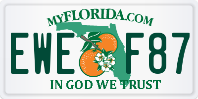 FL license plate EWEF87