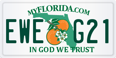 FL license plate EWEG21