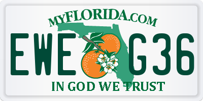 FL license plate EWEG36
