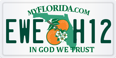 FL license plate EWEH12