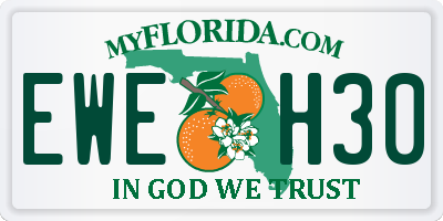 FL license plate EWEH30