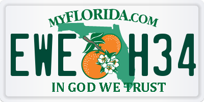 FL license plate EWEH34