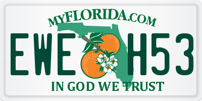 FL license plate EWEH53