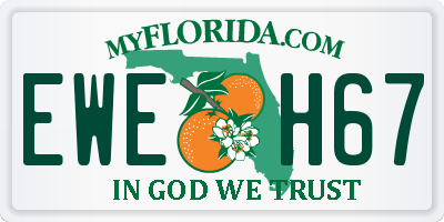 FL license plate EWEH67