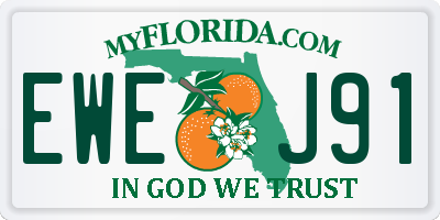 FL license plate EWEJ91