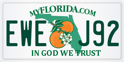 FL license plate EWEJ92