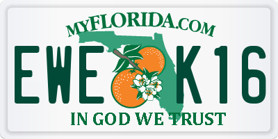 FL license plate EWEK16