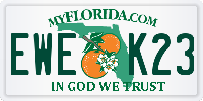 FL license plate EWEK23