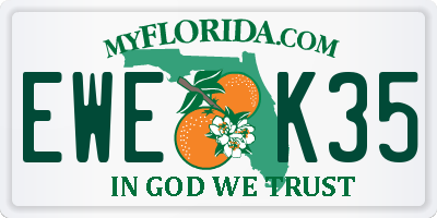 FL license plate EWEK35