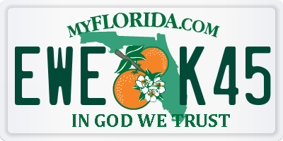 FL license plate EWEK45