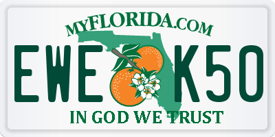 FL license plate EWEK50