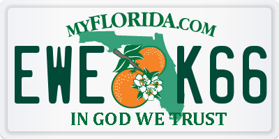 FL license plate EWEK66