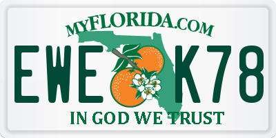 FL license plate EWEK78