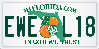 FL license plate EWEL18