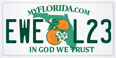 FL license plate EWEL23