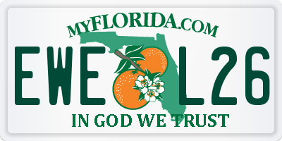 FL license plate EWEL26