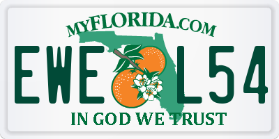 FL license plate EWEL54