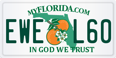 FL license plate EWEL60