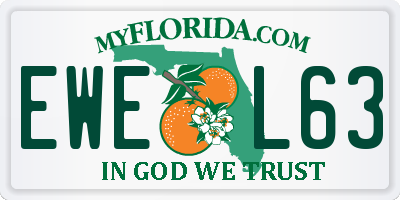 FL license plate EWEL63