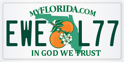 FL license plate EWEL77