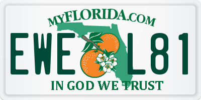 FL license plate EWEL81