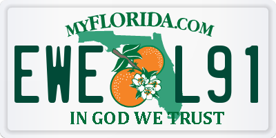 FL license plate EWEL91