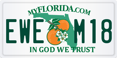 FL license plate EWEM18