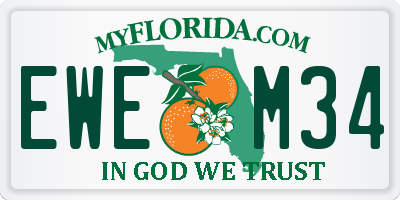 FL license plate EWEM34