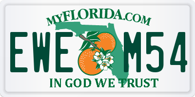 FL license plate EWEM54