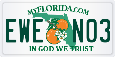 FL license plate EWEN03
