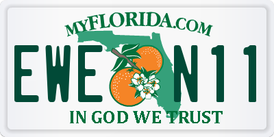 FL license plate EWEN11