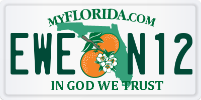 FL license plate EWEN12