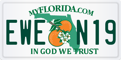 FL license plate EWEN19