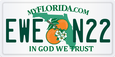 FL license plate EWEN22