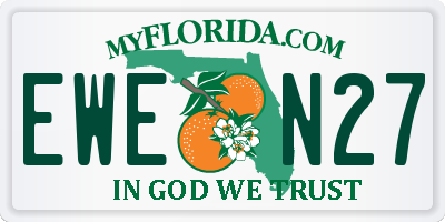 FL license plate EWEN27